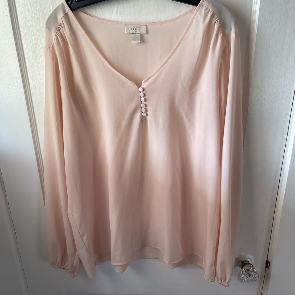 LOFT Women's Pink Blouse, XL